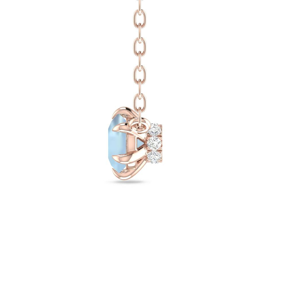 Rose Gold - Aquamarine