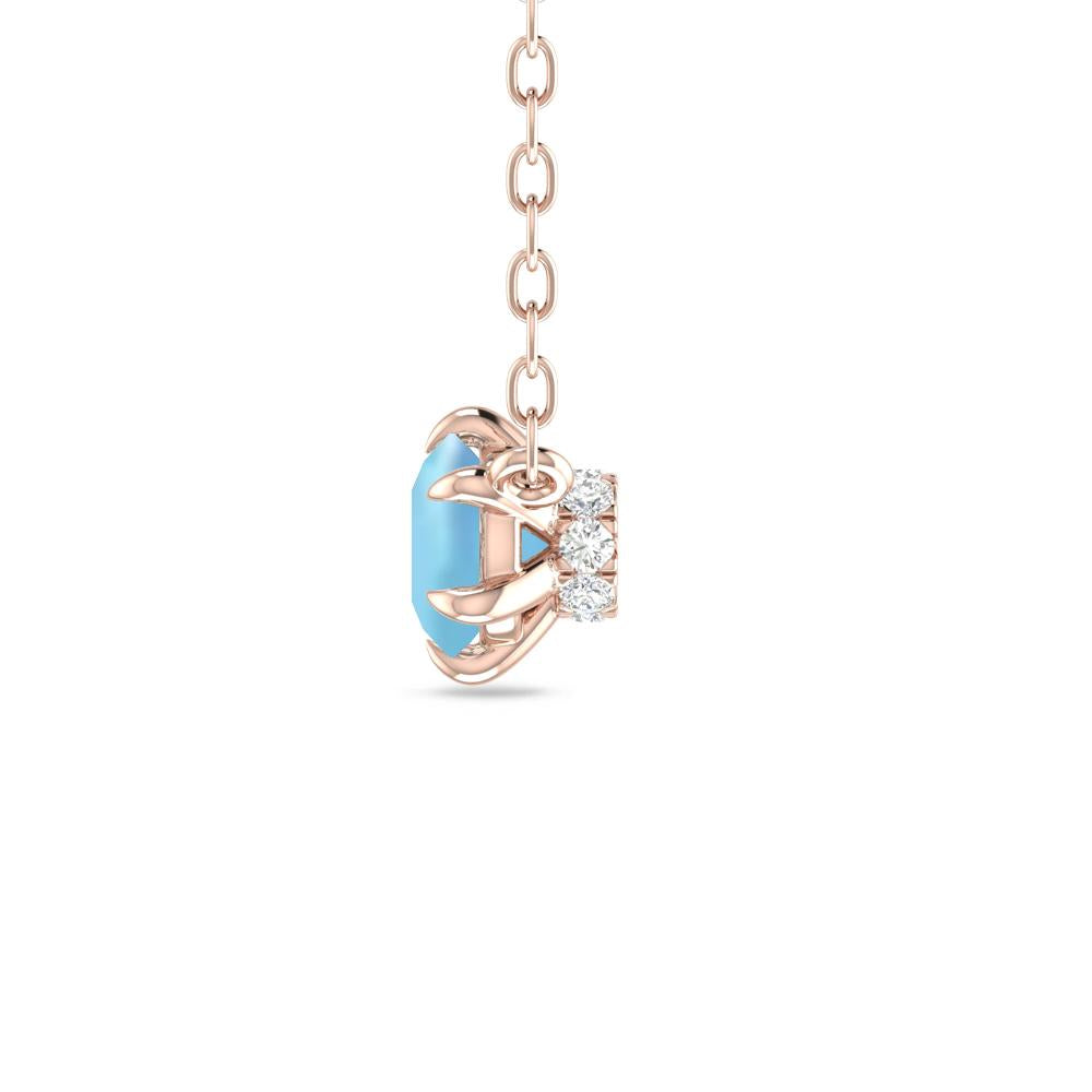 Rose Gold - Aquamarine