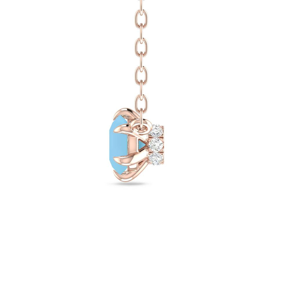 Rose Gold - Blue Topaz