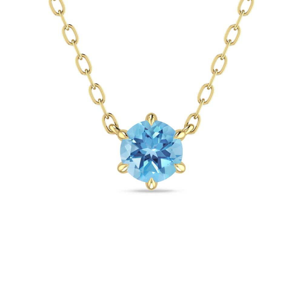 Yellow Gold - Blue Topaz