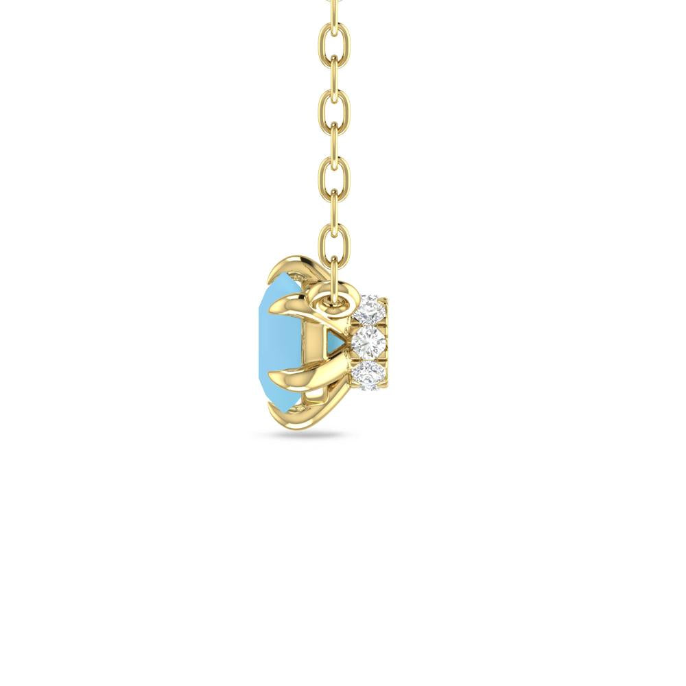 Yellow Gold - Blue Topaz