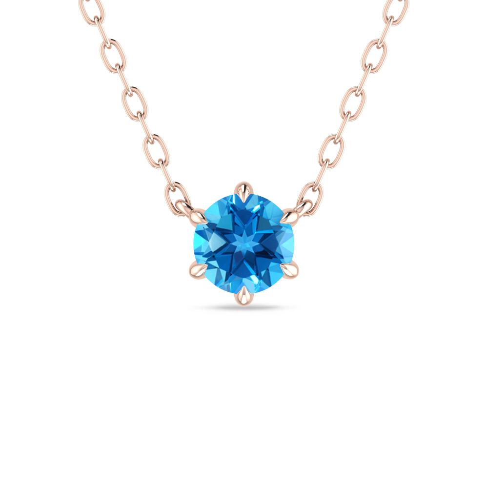 Rose Gold - Blue Topaz