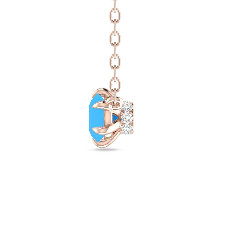 Rose Gold - Blue Topaz