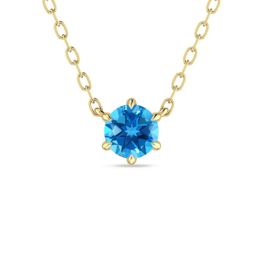 Yellow Gold - Blue Topaz