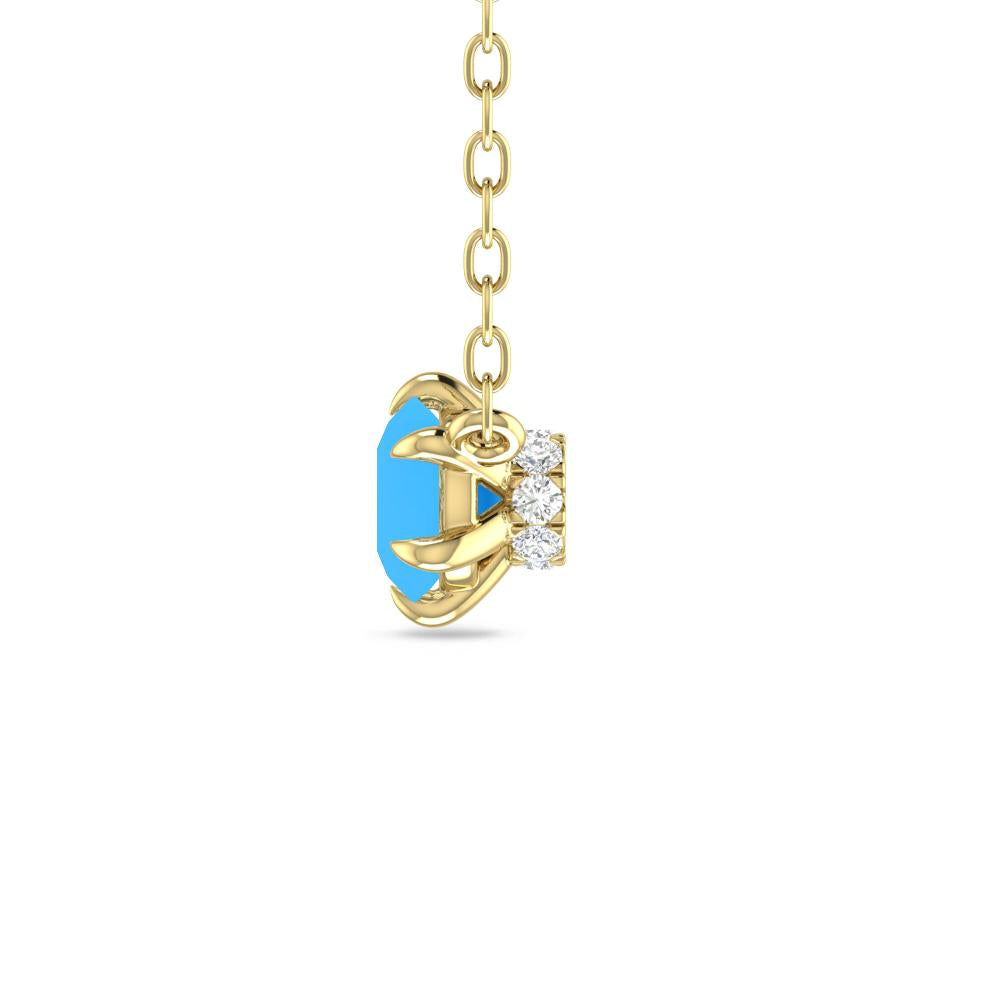 Yellow Gold - Blue Topaz