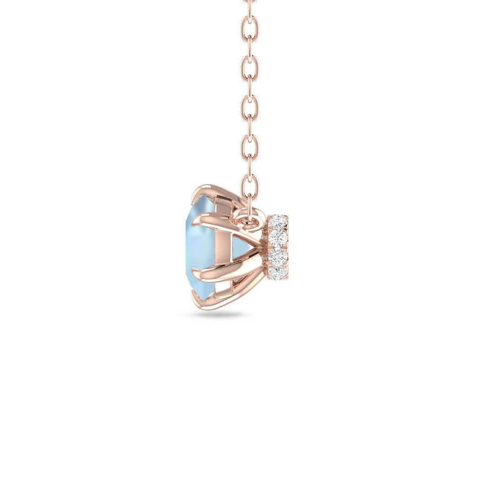 Rose Gold - Aquamarine