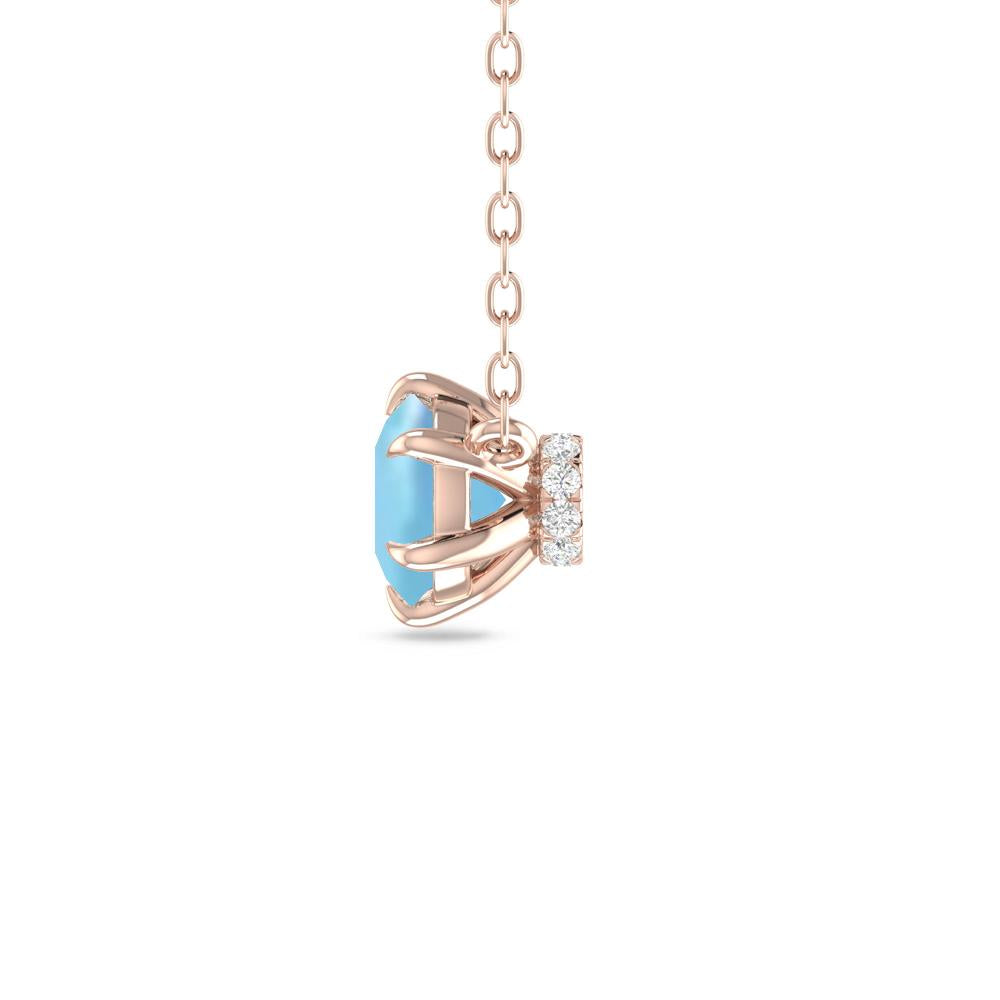 Rose Gold - Aquamarine