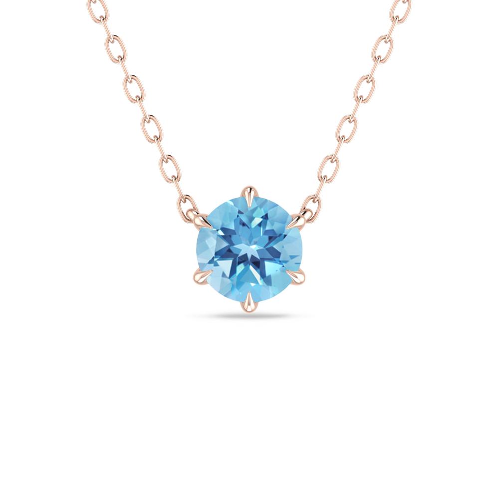 Rose Gold - Blue Topaz