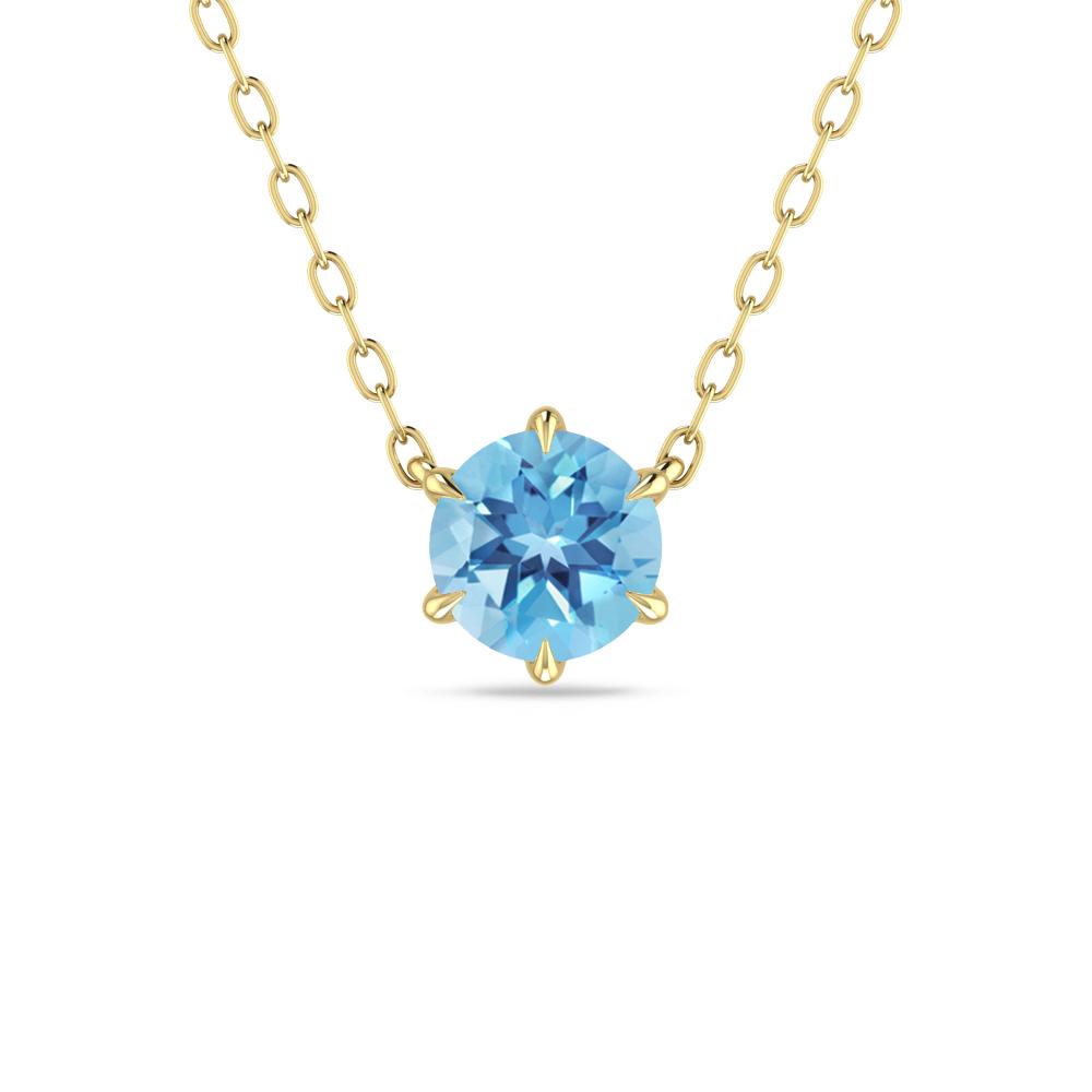 Yellow Gold - Blue Topaz