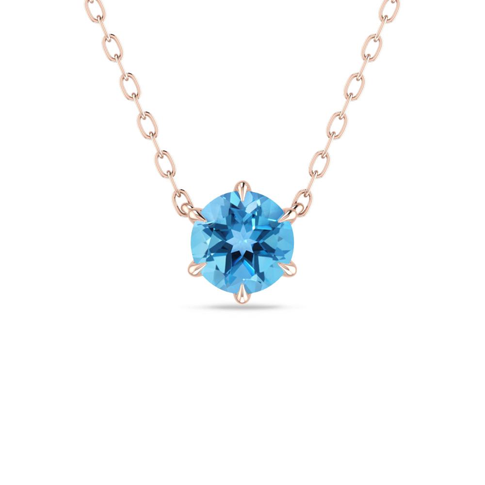 Rose Gold - Blue Topaz