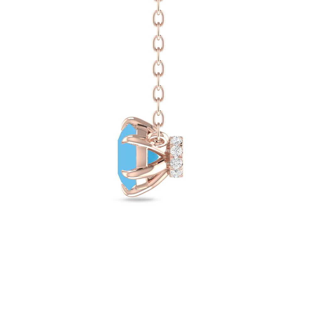 Rose Gold - Blue Topaz