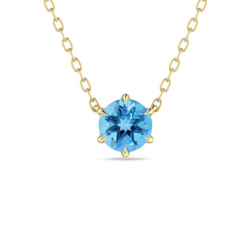 Yellow Gold - Blue Topaz