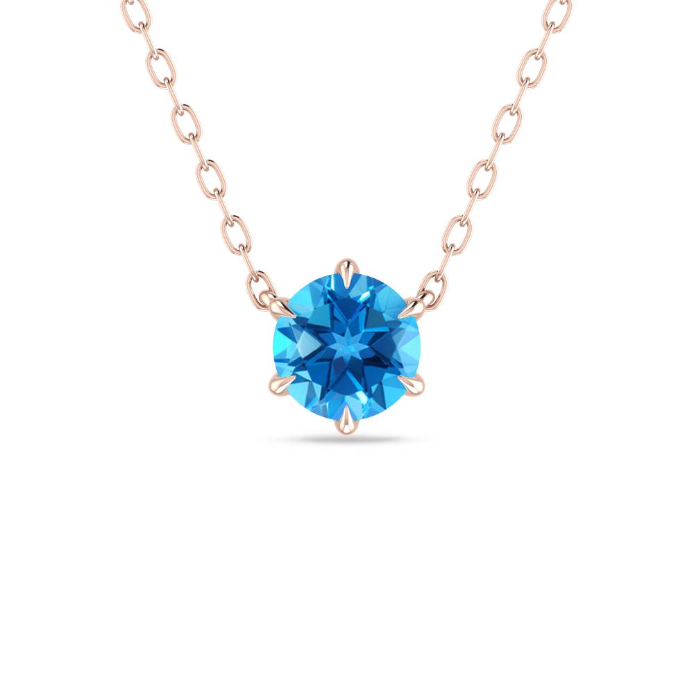 Rose Gold - Blue Topaz