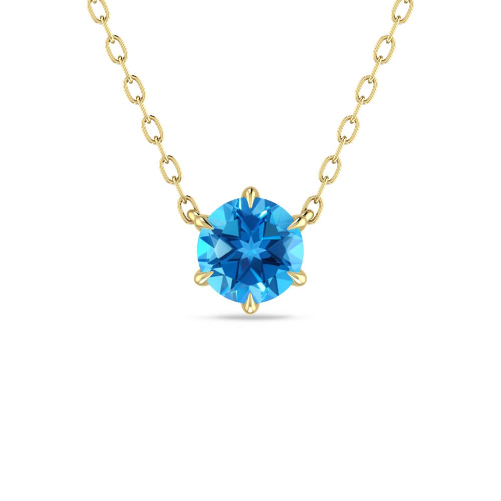 Yellow Gold - Blue Topaz