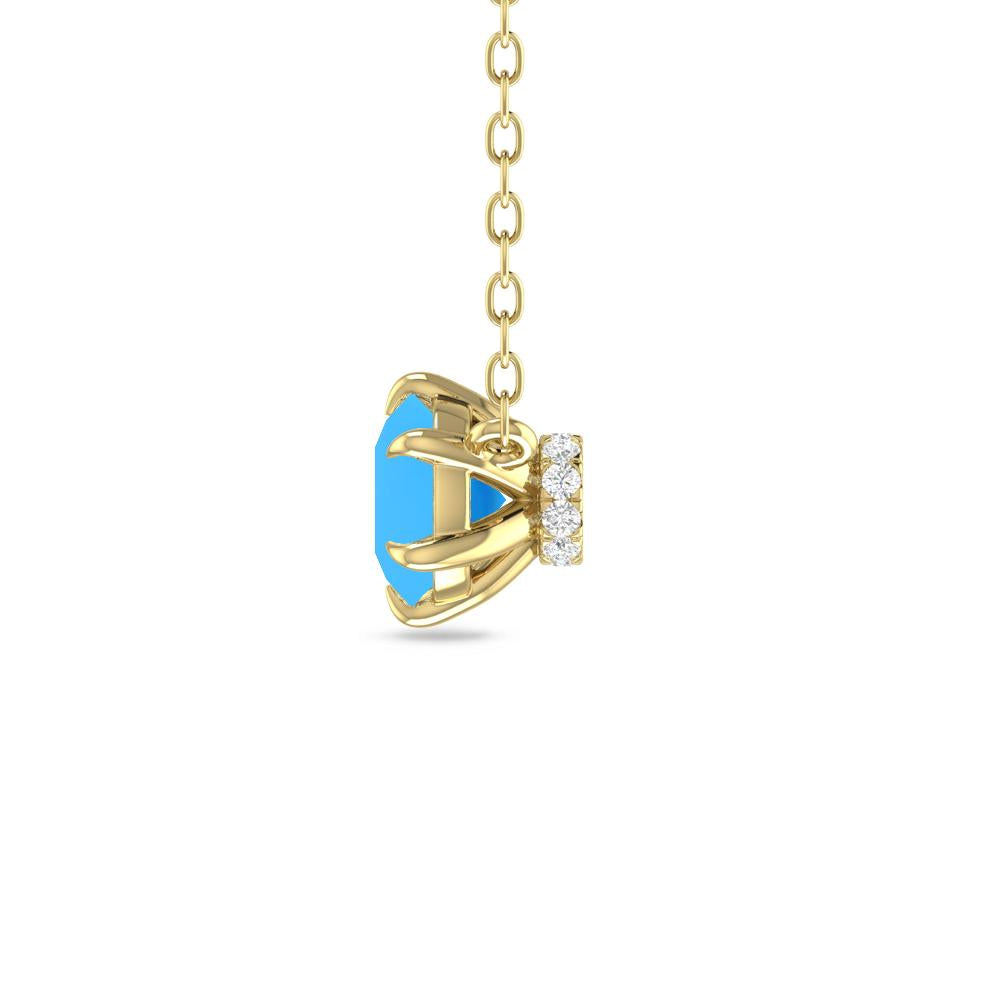 Yellow Gold - Blue Topaz