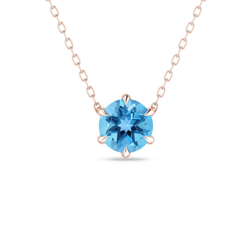 Rose Gold - Blue Topaz