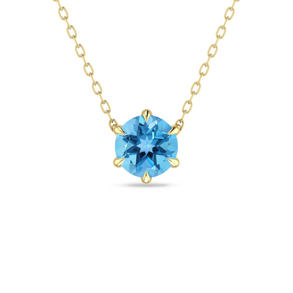 Yellow Gold - Blue Topaz