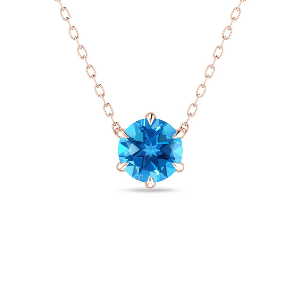 Rose Gold - Blue Topaz