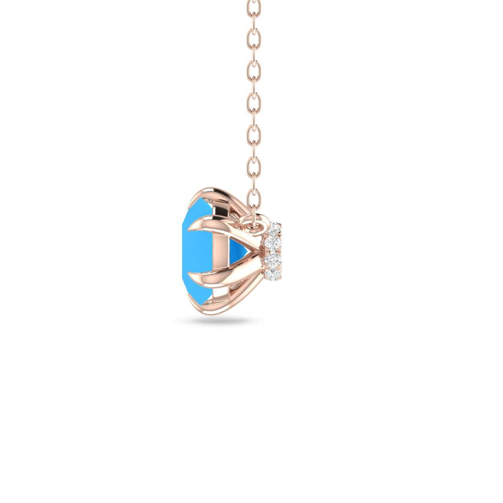 Rose Gold - Blue Topaz