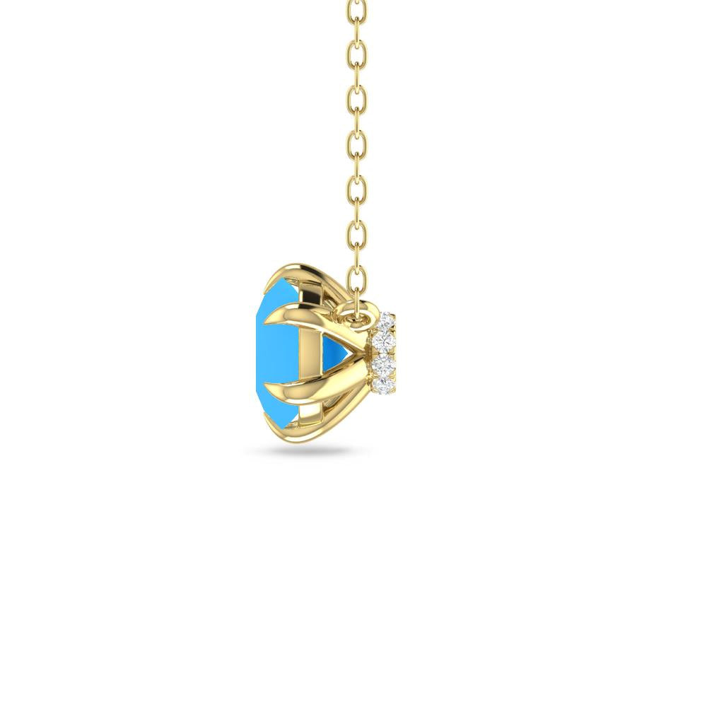 Yellow Gold - Blue Topaz