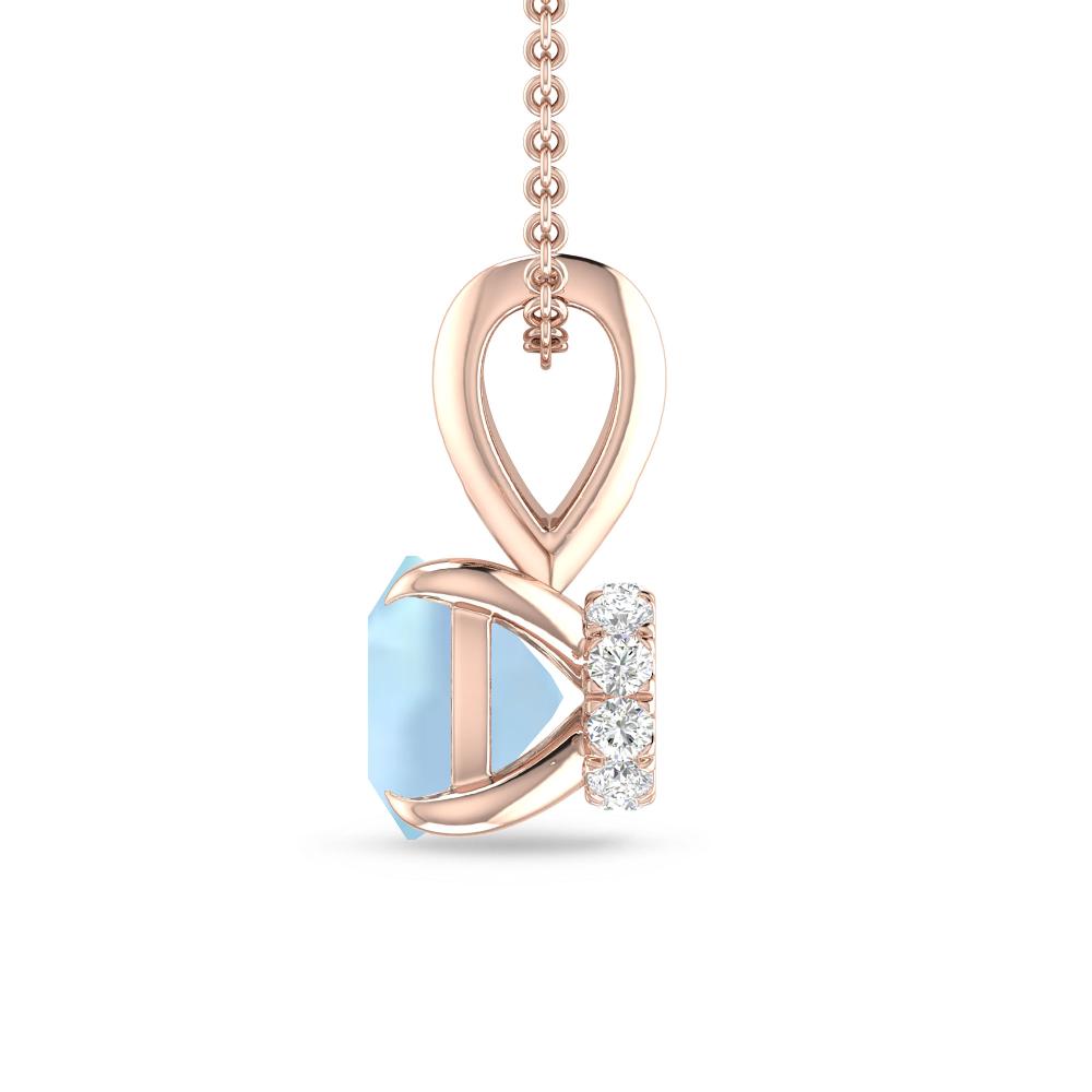 Rose Gold - Aquamarine