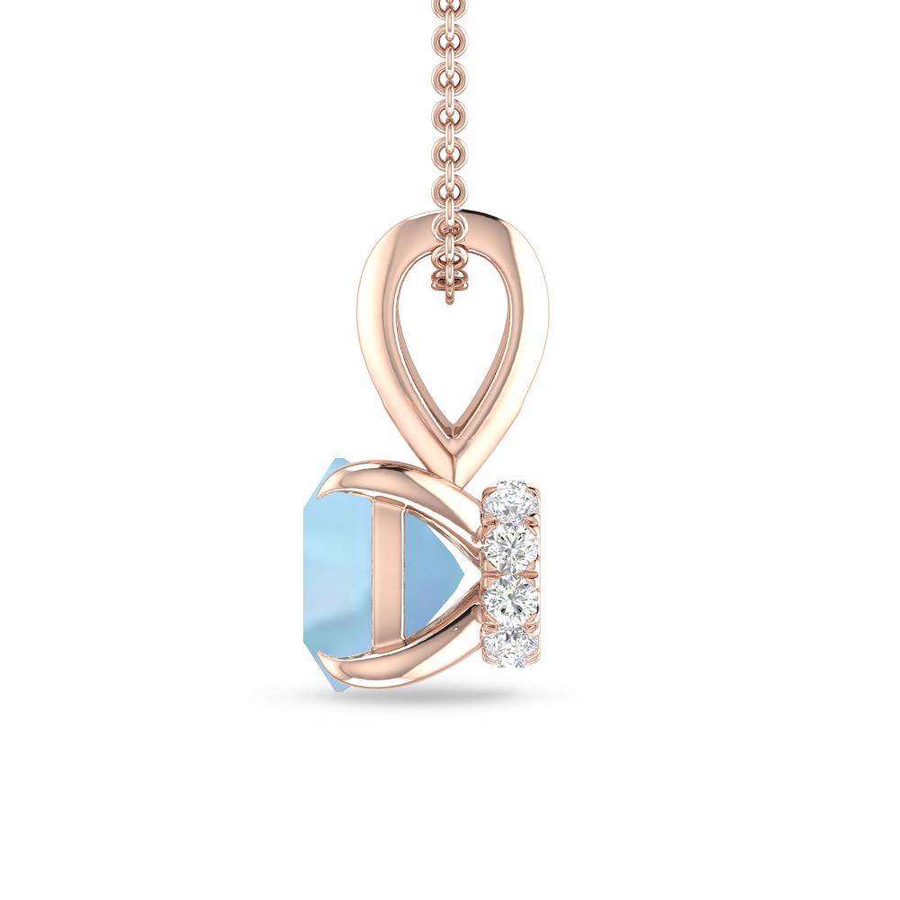 Rose Gold - Aquamarine