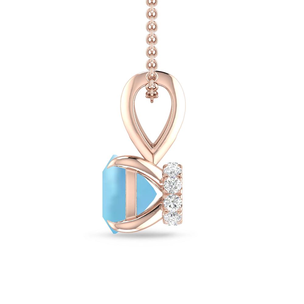 Rose Gold - Aquamarine