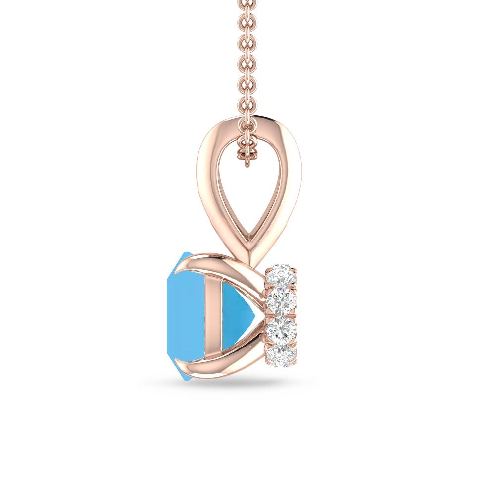 Rose Gold - Blue Topaz