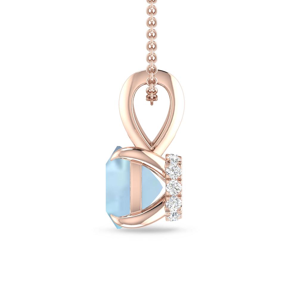 Rose Gold - Aquamarine