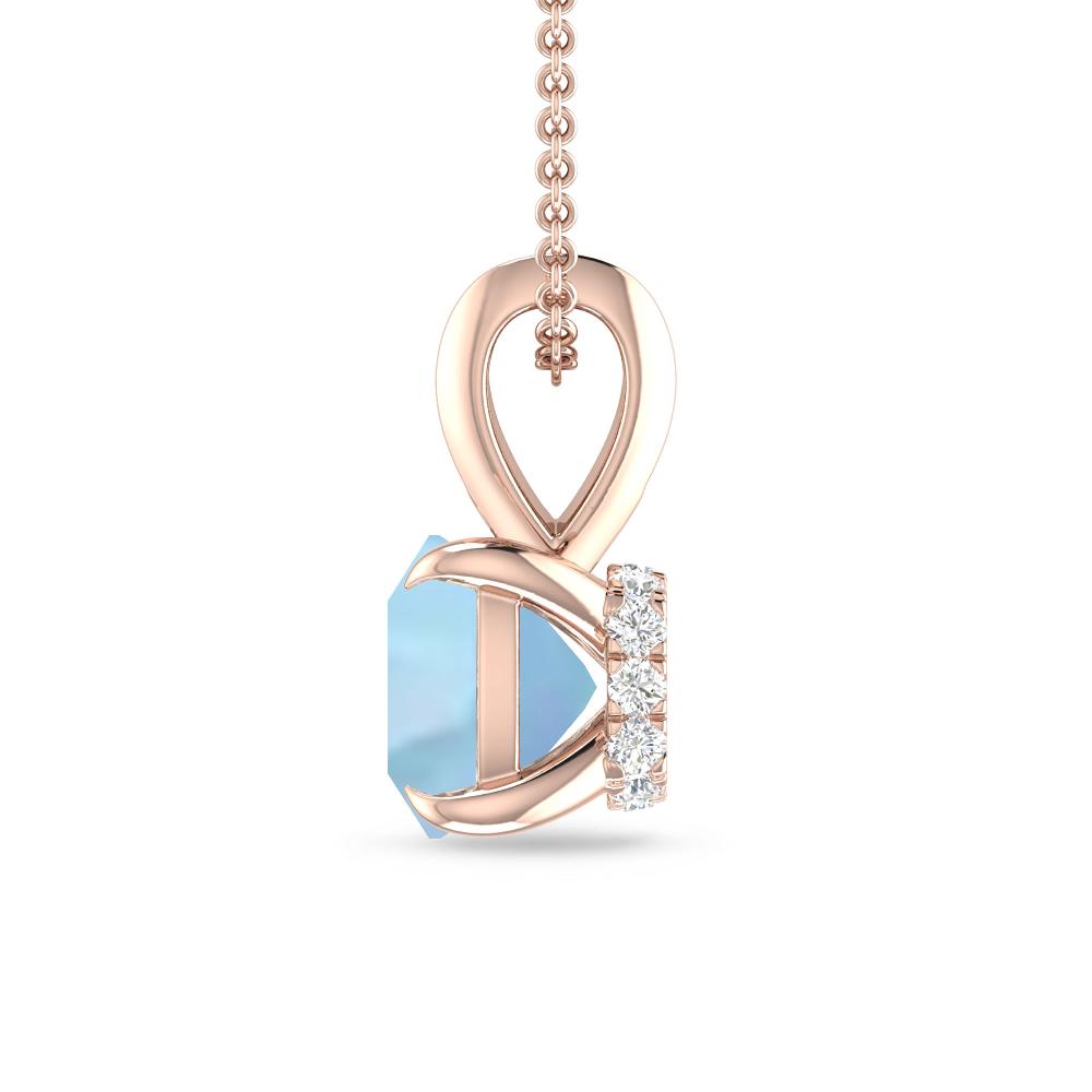 Rose Gold - Aquamarine