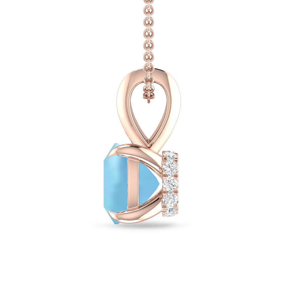 Rose Gold - Aquamarine