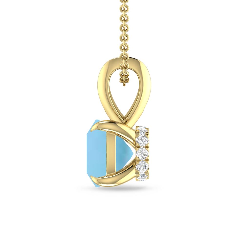 Yellow Gold - Blue Topaz