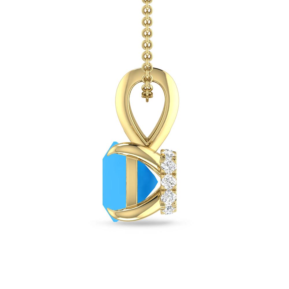 Yellow Gold - Blue Topaz