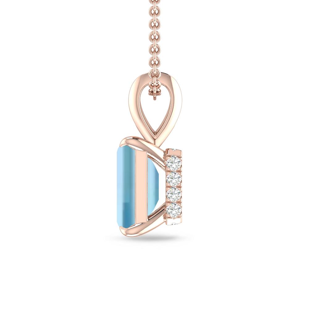 Rose Gold - Aquamarine