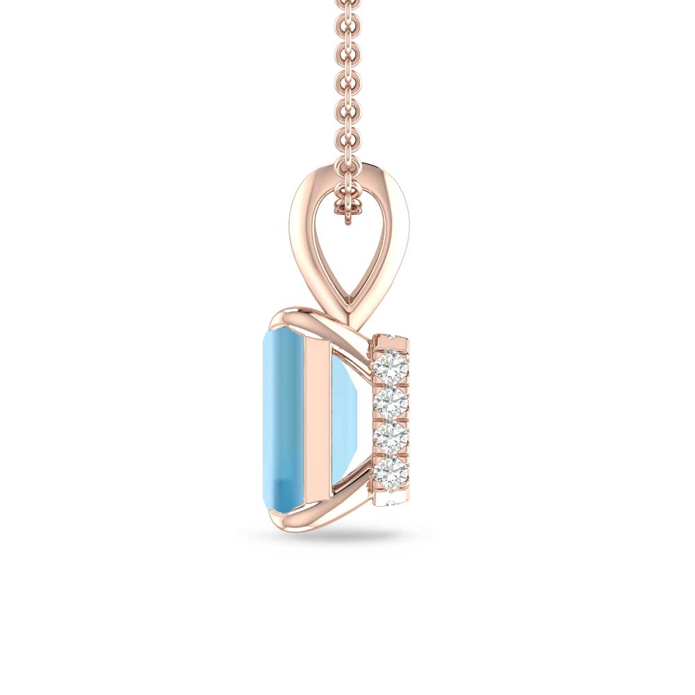 Rose Gold - Aquamarine