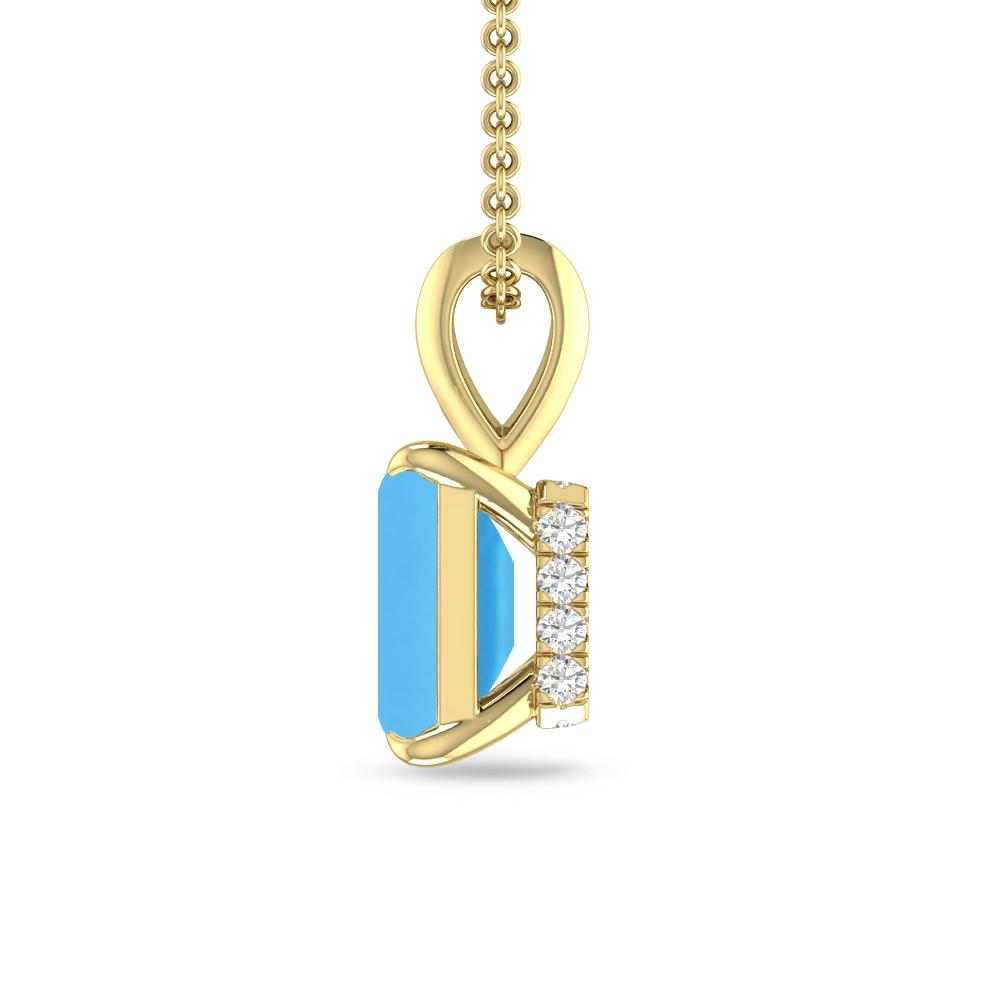 Yellow Gold - Blue Topaz