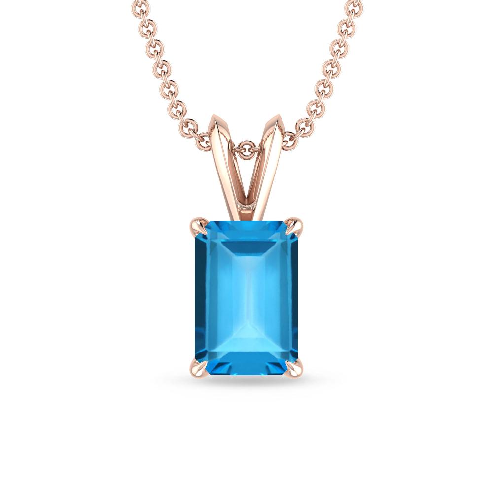 Rose Gold - Blue Topaz