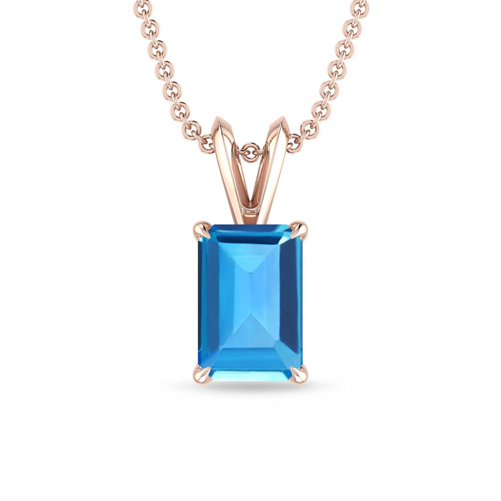 Rose Gold - Blue Topaz