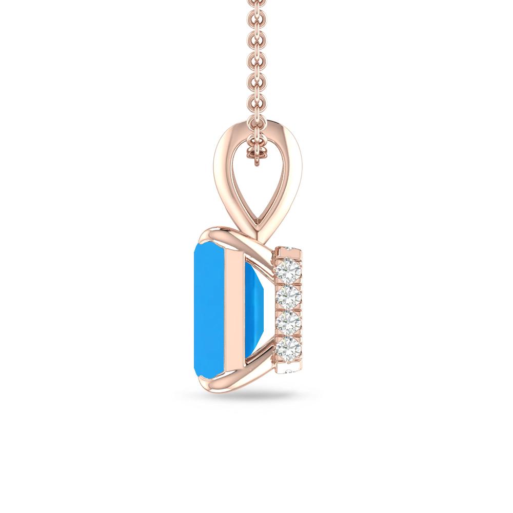 Rose Gold - Blue Topaz