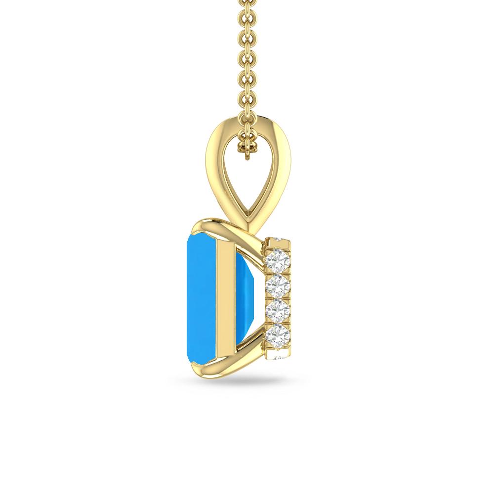 Yellow Gold - Blue Topaz