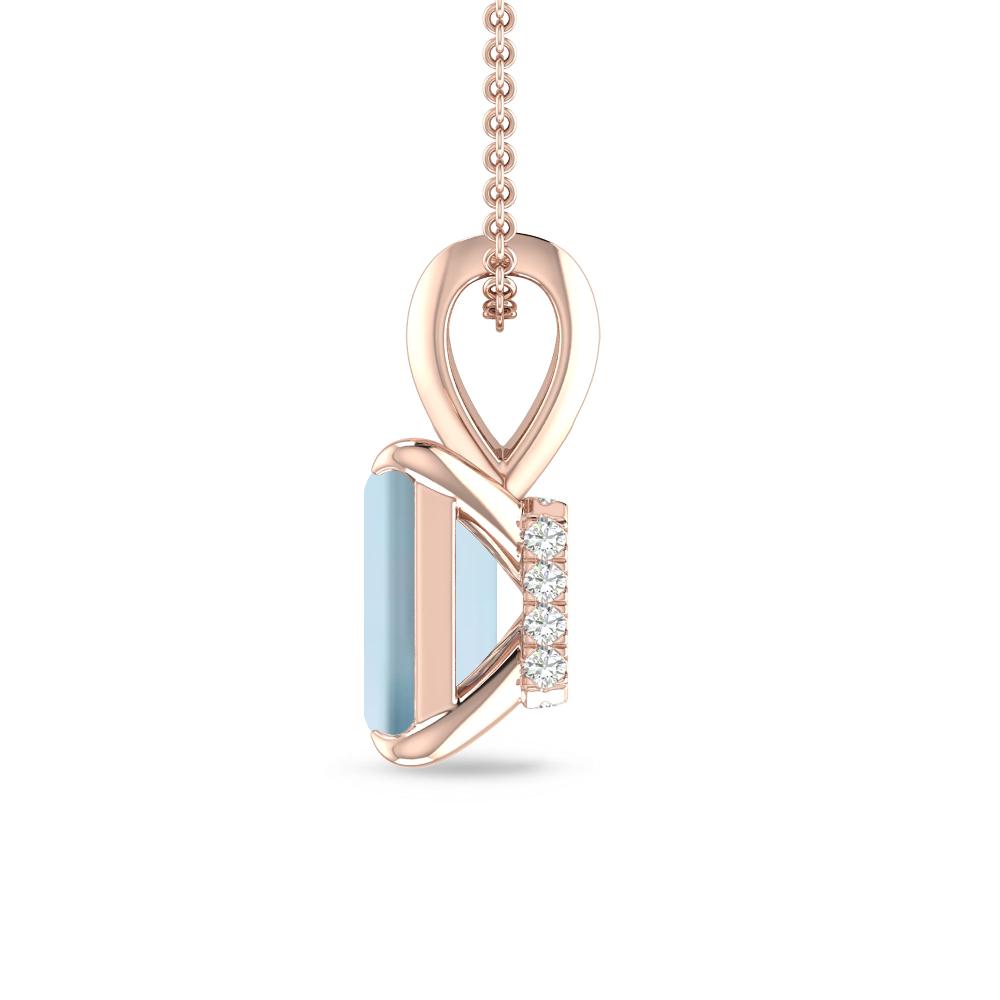 Rose Gold - Aquamarine