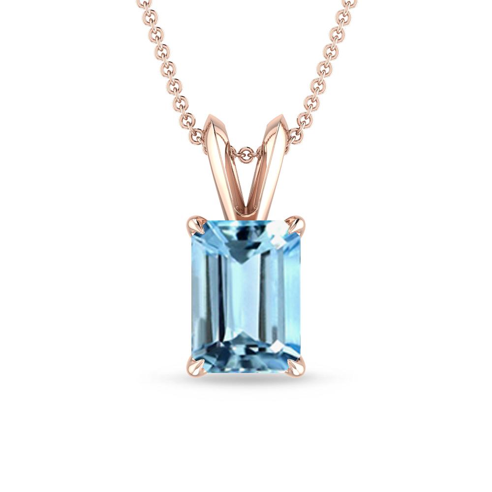 Rose Gold - Aquamarine