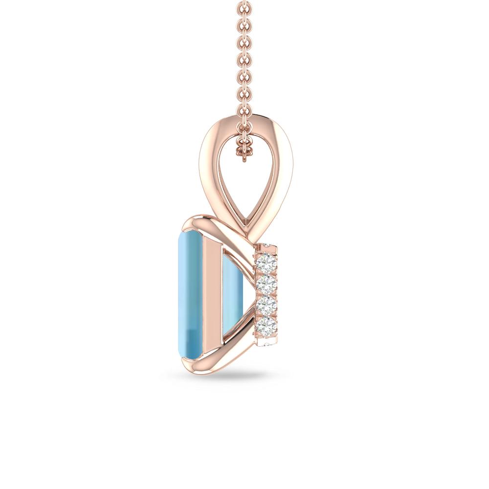 Rose Gold - Aquamarine