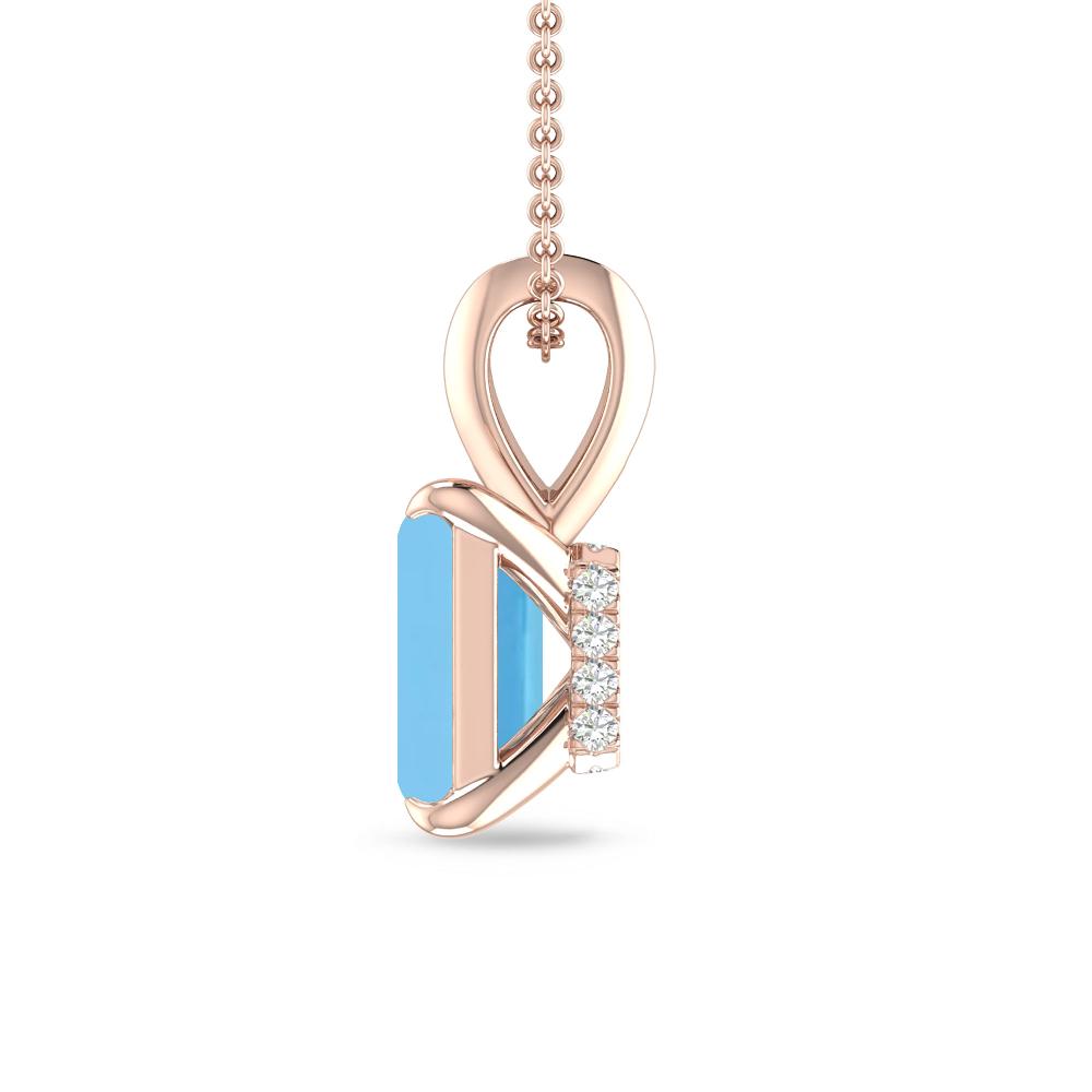 Rose Gold - Blue Topaz