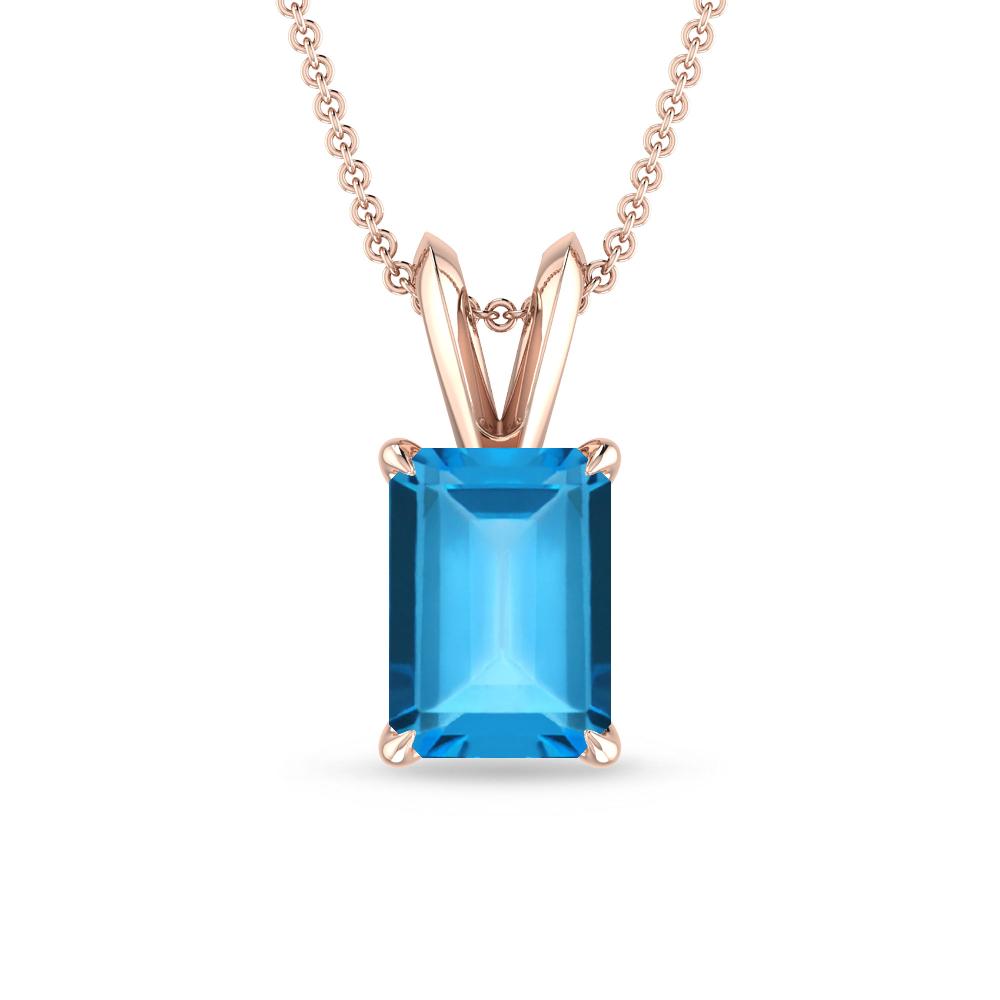 Rose Gold - Blue Topaz