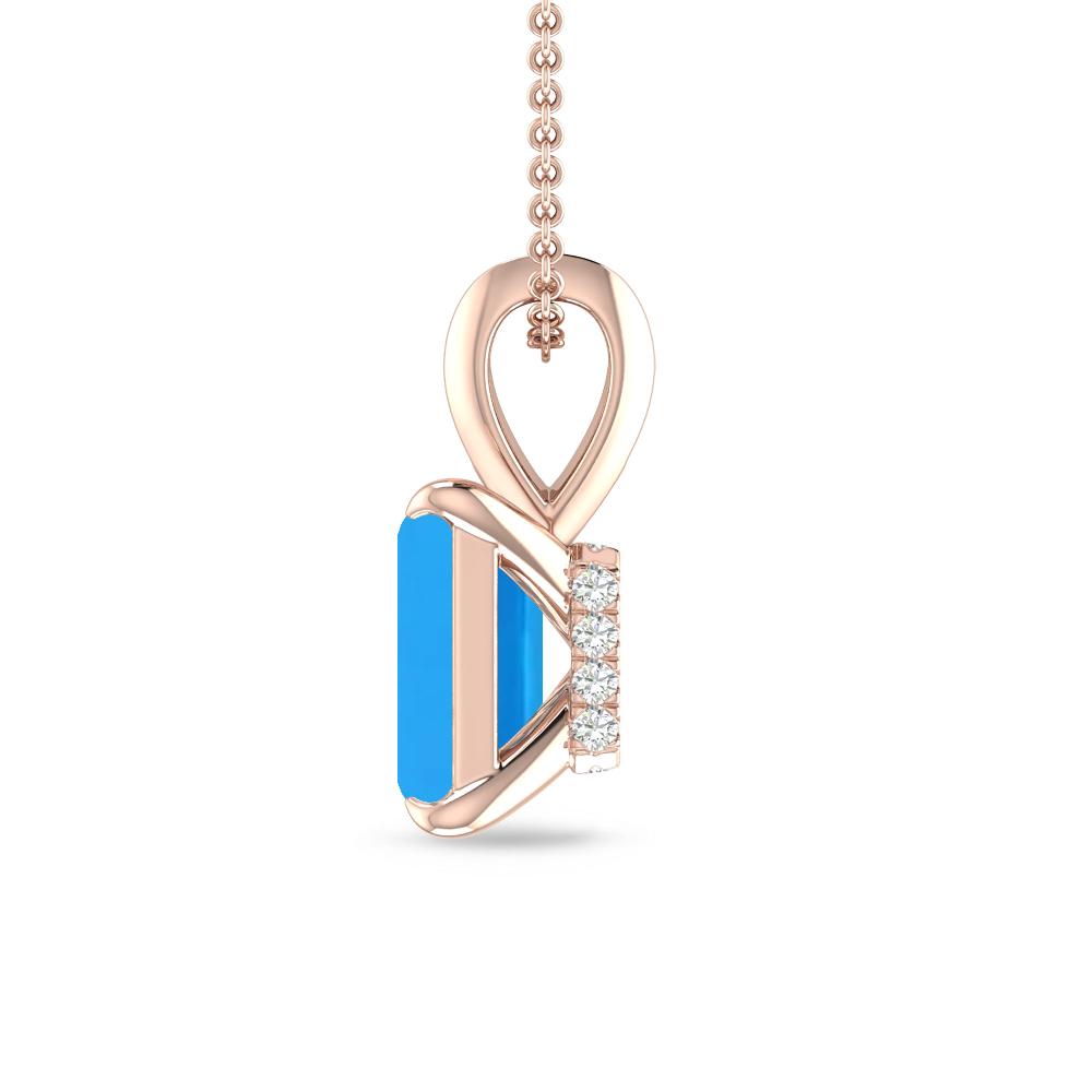 Rose Gold - Blue Topaz