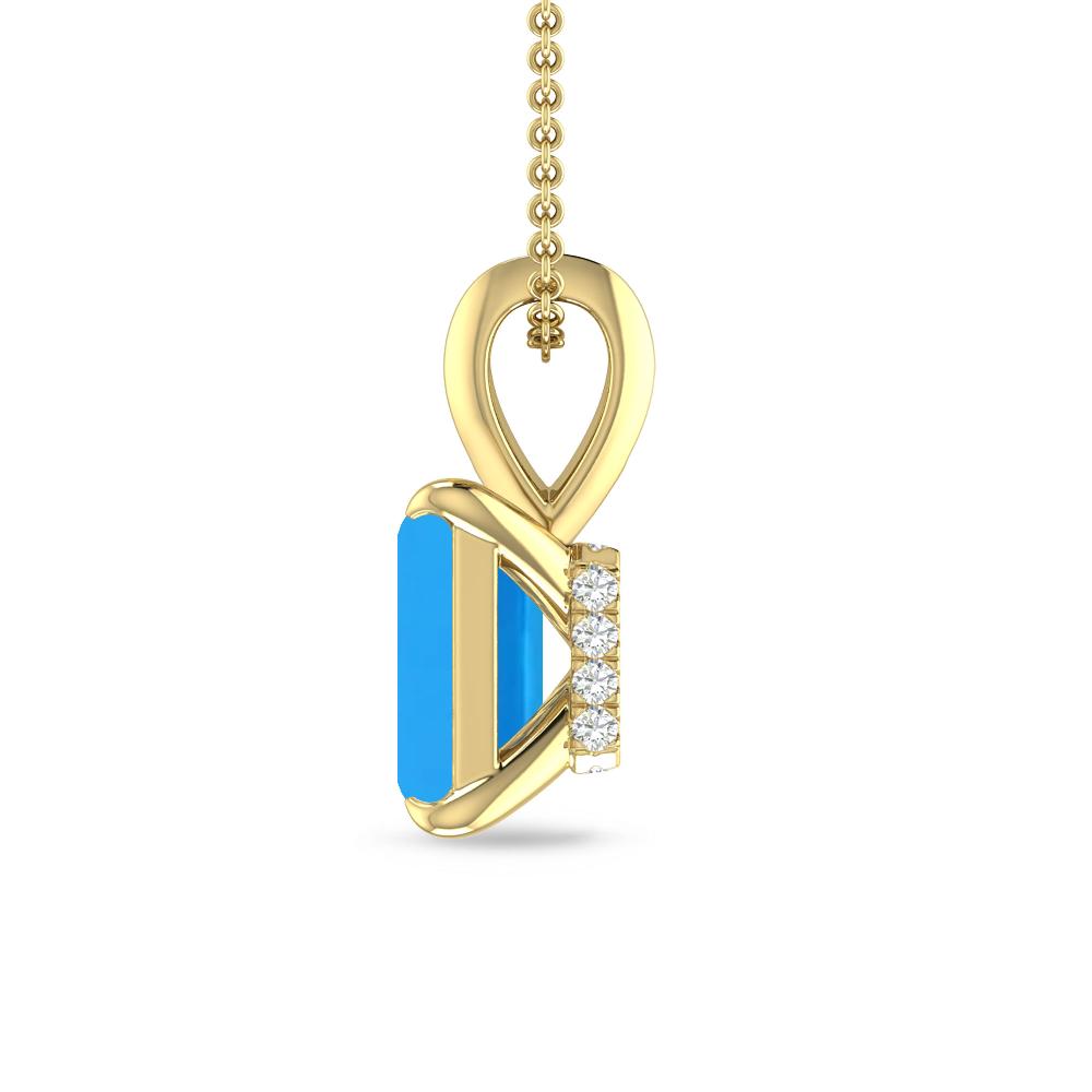 Yellow Gold - Blue Topaz