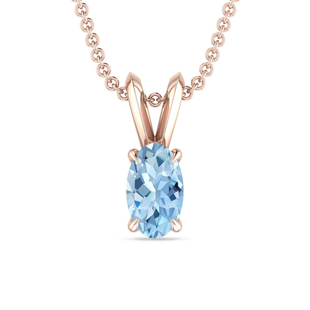 Rose Gold - Aquamarine