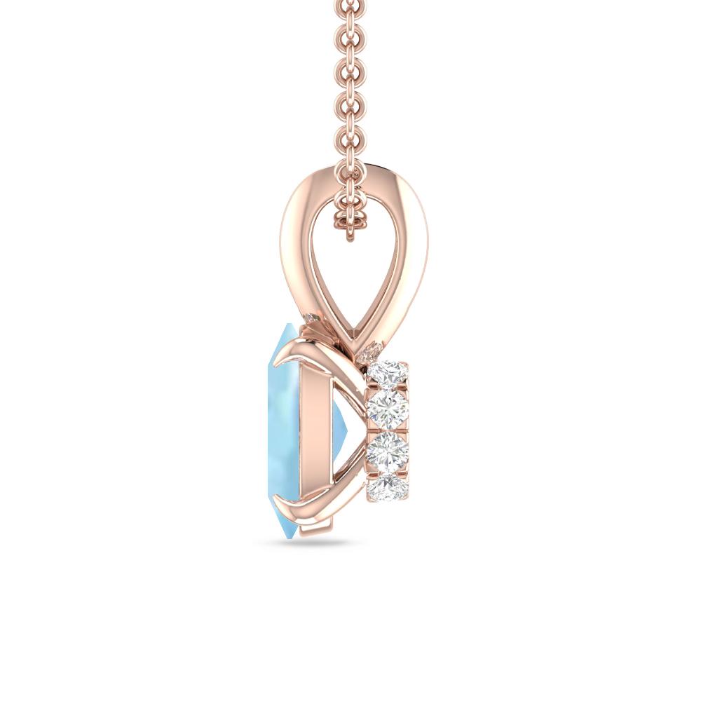 Rose Gold - Aquamarine