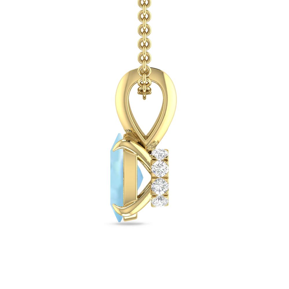 Yellow Gold - Aquamarine